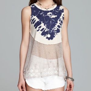 Free People Tie Dye + Lace Tank
